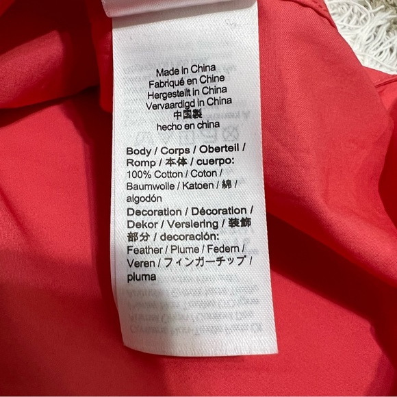 J. Crew Collection Feather-Trim Poplin Button Down Shirt in Coral Women’s Size 4 - Picture 8 of 11